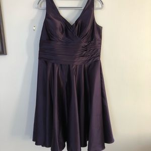 Plum Satin Cocktail Dress
